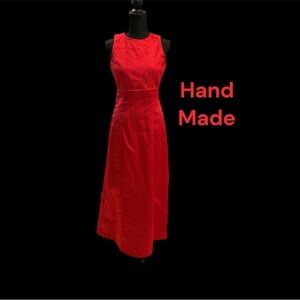 HAND MADE RED FORMAL GOWN SIZE 6 WORN ONCE
